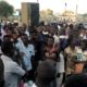 Sudanese demonstrators attend a mass anti government protest at the Nyala market in South Darfur Sudan on April 24 2019