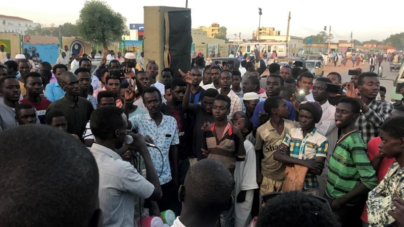 Sudanese demonstrators attend a mass anti government protest at the Nyala market in South Darfur Sudan on April 24 2019