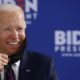 United States Democratic presidential candidate Joe Biden smiles while speaking during a round table on economic reopening with community members on June 11 in Philadelphia
