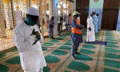 Muslims praying in Mosque