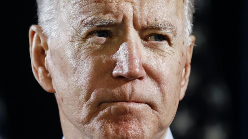 Democratic presidential candidate former Vice President Joe Biden is seen during a speech March 12 2020 in Wilmington US