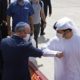 Israeli National Security Adviser Meir Ben Shabbat elbow bumps with an Emirati official as he leaves Abu Dhabi on September 1 2020