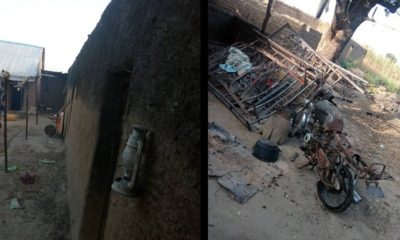 Boko Haram and burnt building