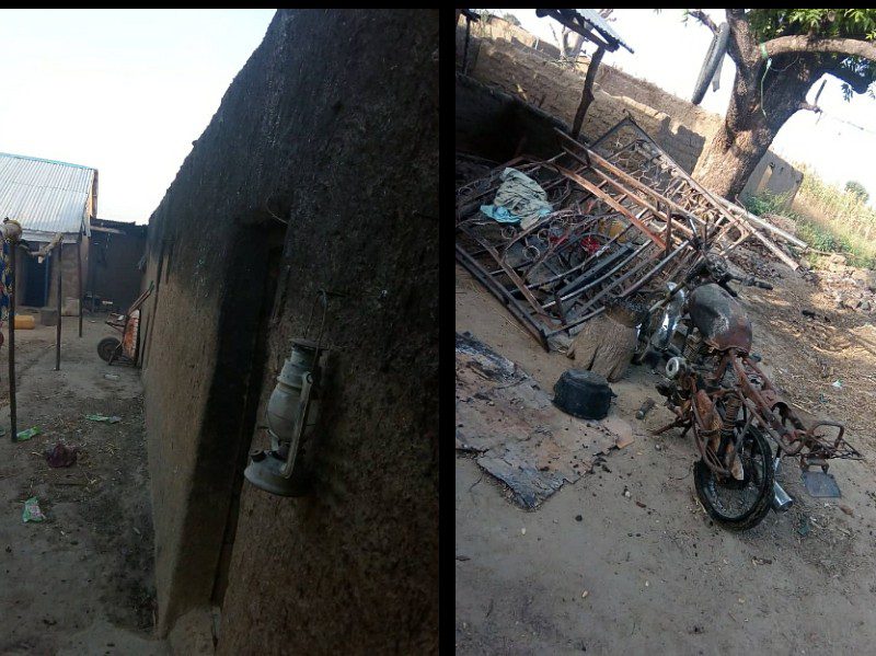 Boko Haram and burnt building