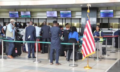 Nigerians at the airport in readiness to leave Nigeria