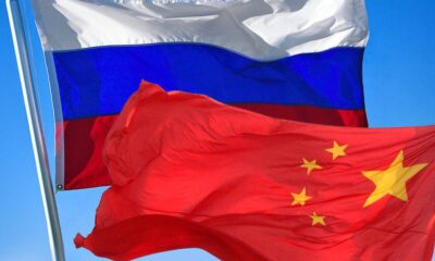 Russia and China flags