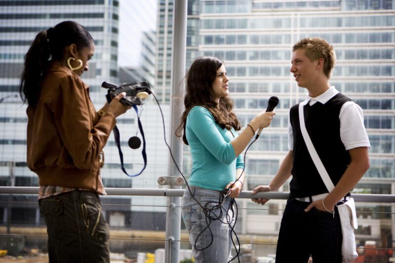 further education: teenage students gaining media and interview experience