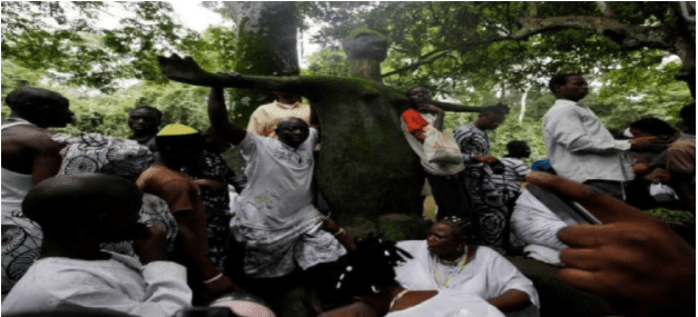 Worshippers at the annual Osun-Osogbo festival