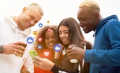 multiethnic group teenagers