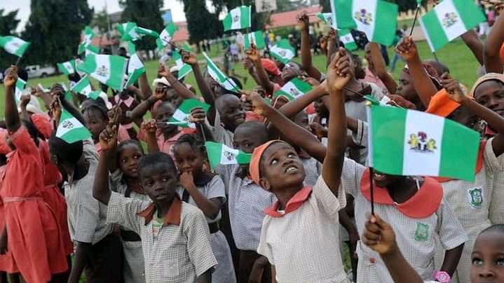 Nigeria flags on Independence