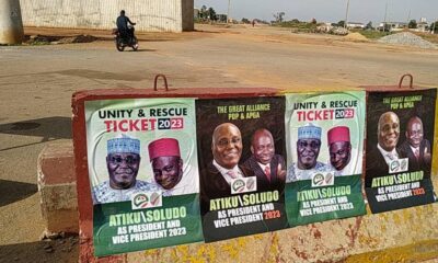 Campaign posters for Atiku