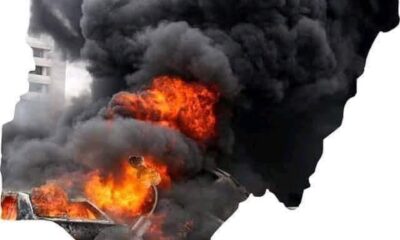 Burning Nigerian map