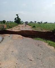 Damaged road in northern nigeria