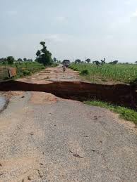 Damaged road in northern nigeria