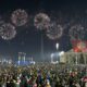 Fireworks explode over Pyongyang during New Year's day celebrations