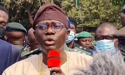 Lagos State Governor, Babajide Sanwo-Olu, addresses residents protesting against the continuous presence of armed policemen in the Magodo Phase 2 Estate area