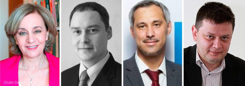 Among Europe's anti-corruption advocates, from left Alexandra Attalides of Cyprus, Juris Juriss of Latvia, Ruslan Ryaboshapka of Ukraine and Nikolay Staykov of Bulgaria (State Dept.)