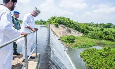 Kwara State Governor, AbdulRahman AbdulRazaq, on inspection visit at the Asa Dam