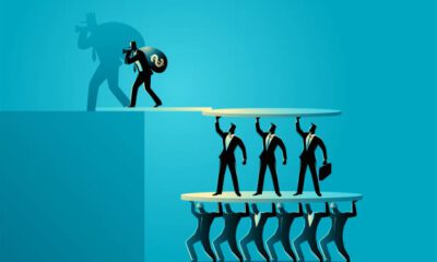 Ponzi scheme vector illustration. Business investment scam concept