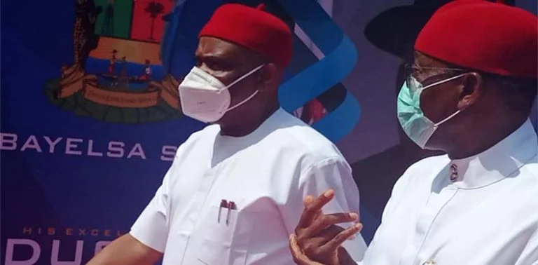 Governor-Nyesom-Wike-of-Rivers-State-and-his-Delta-State-counterpart-Ifeanyi-Okawa-at-the-government-house-Port-Harcourt-on-Monday