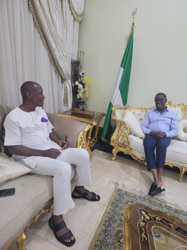 Iwemdi Nwaham in Delta government house with Okowa