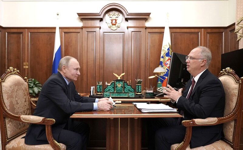 President Vladimir Putin with Russian Direct Investment Fund CEO Kirill Dmitriev.