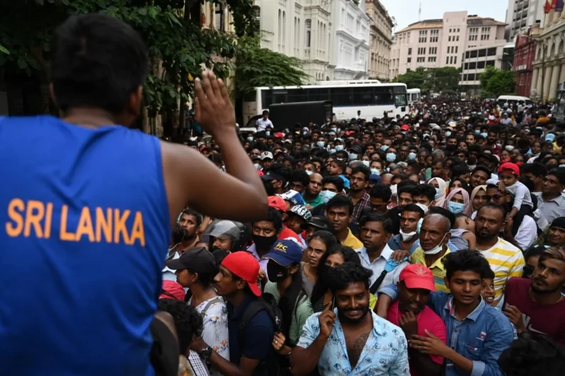 Protesters in Sri Lanka