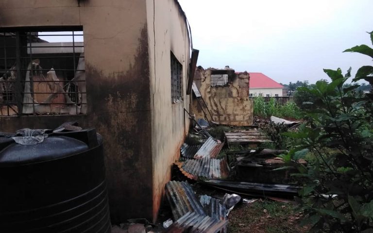 Burnt INEC office