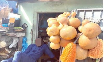 Outside Iya Damilola's shop