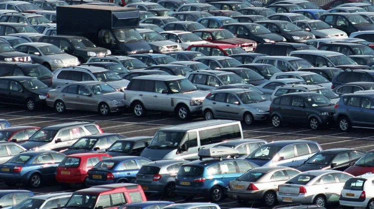 Used cars on display