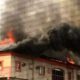 building on fire in surulere-lagos