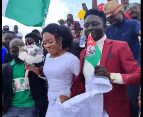 Newly married couple that joined the OBIdient mega rally in Abuja