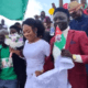 Newly married couple that joined the OBIdient mega rally in Abuja