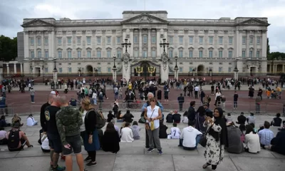 Crowds outside the Buckingham Palace, central London, on Thursday