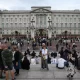 Crowds outside the Buckingham Palace, central London, on Thursday