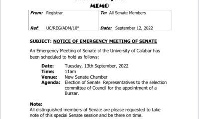 UNICAL Senate sitting