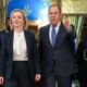 Liz Truss and Sergey Lavrov