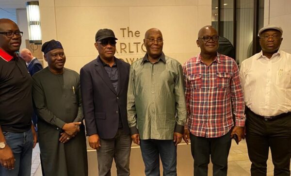 Atiku, Wike, Ortom, Makinde and others at the meeting in London