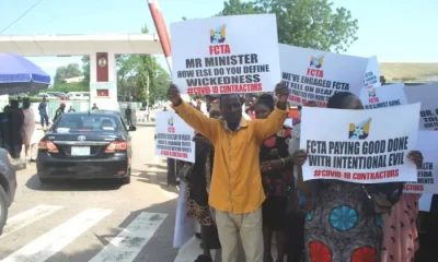 COVID-19 contractors protest in Abuja