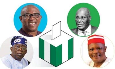 Peter Obi, Atiku, Tinubu and Kwankwaso