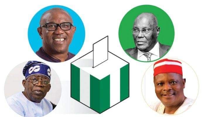 Peter Obi, Atiku, Tinubu and Kwankwaso