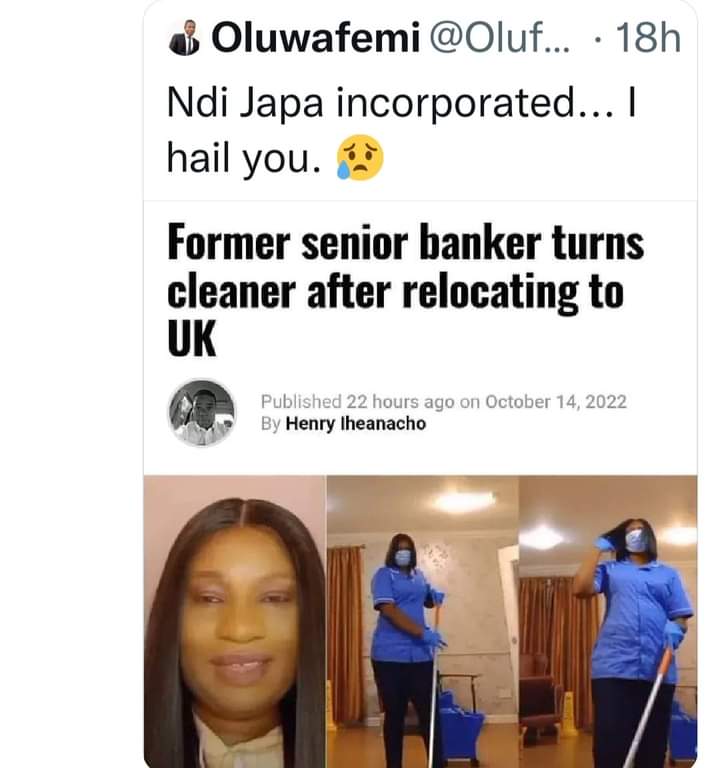 Japa - former banker turns cleaner