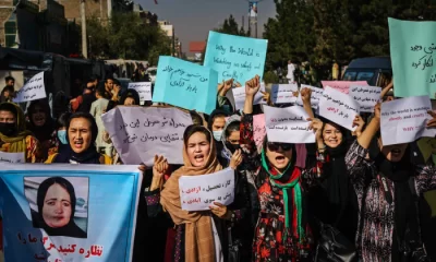 Protesting Afghan women in Kabul