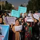 Protesting Afghan women in Kabul