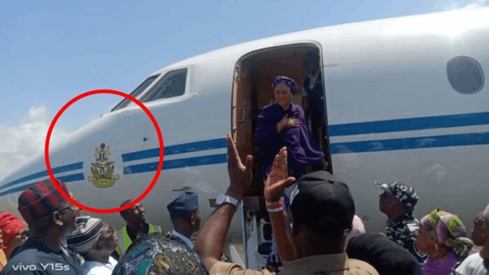 Remi Tinubu in Airforce jet