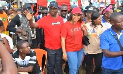 Prince Ned Nwoko and his wife, Mrs. Regina Daniels Nwoko, dazzle the people of Delta North