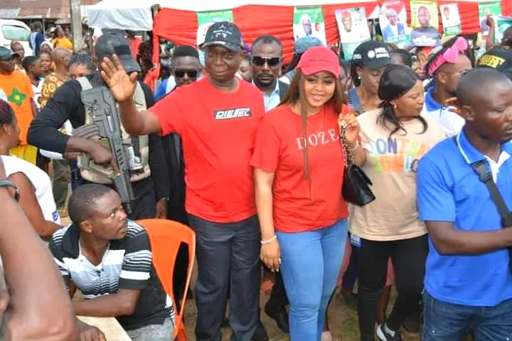 Prince Ned Nwoko and his wife, Mrs. Regina Daniels Nwoko, dazzle the people of Delta North