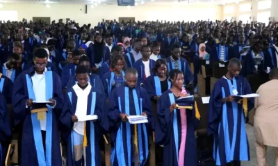 Students of Olabisi Onabanjo University (OOU), Ago-Iwoye taking oath of matriculation