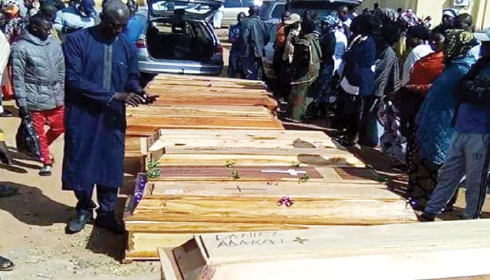 Funeral of victims of gunmen attacks at the Government Secondary School, Malagun One in the Kaura Local Government Area of Kaduna State