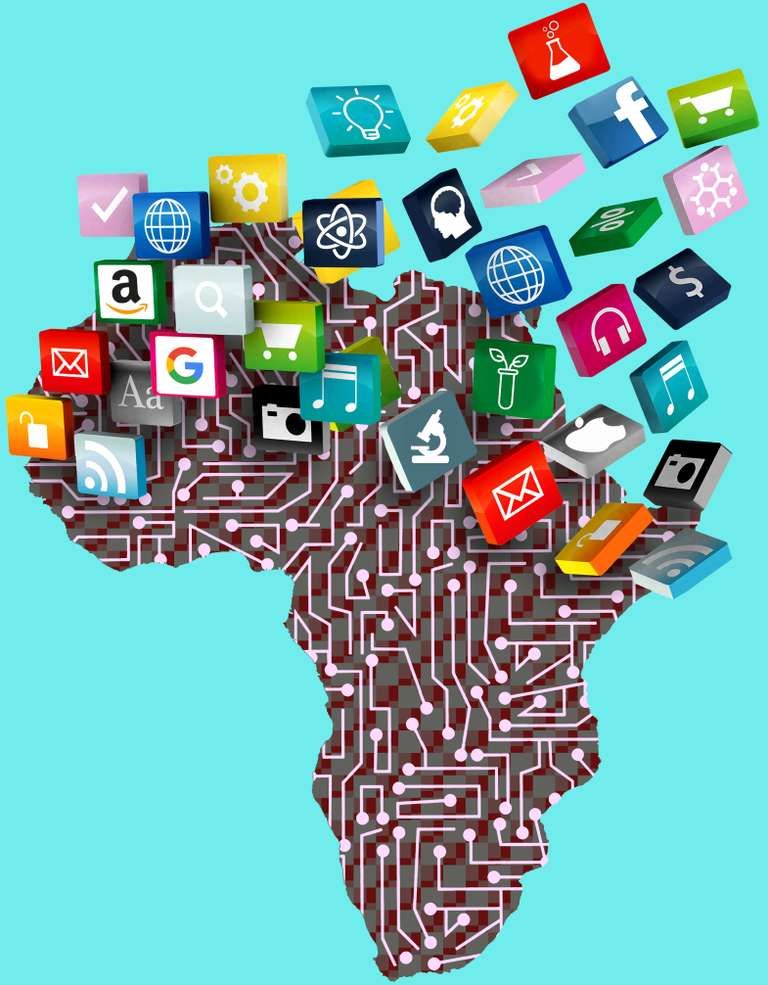 Map of Africa laced with social media